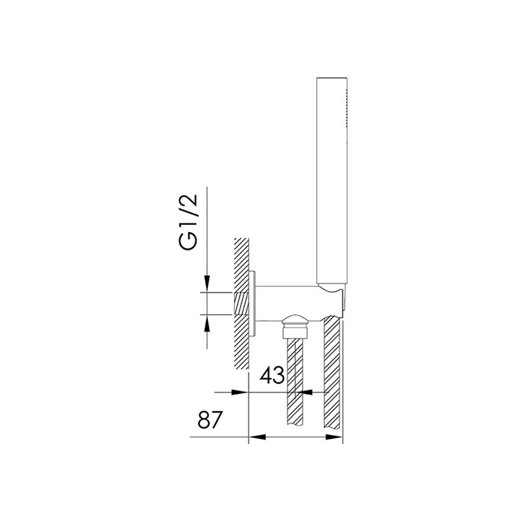 Urban Wall Mounted Handshower Set Brushed Stainless gallery detail image