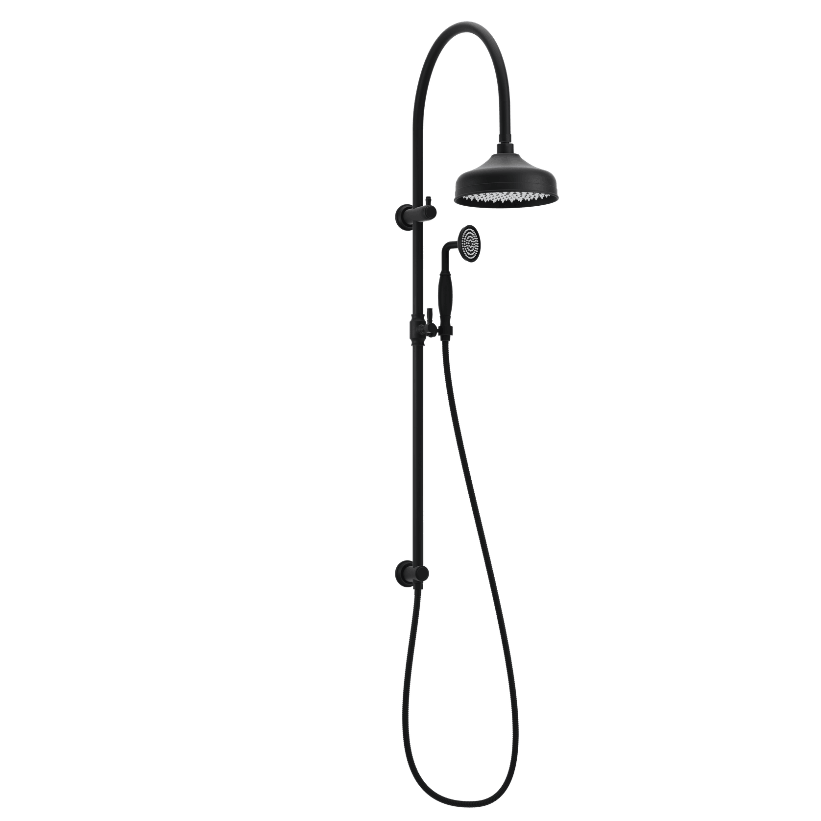 Kingsley Shower Rail Set | Matte Black gallery detail image