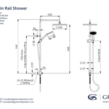 Glide RainBoost Twin Rail Shower gallery detail image
