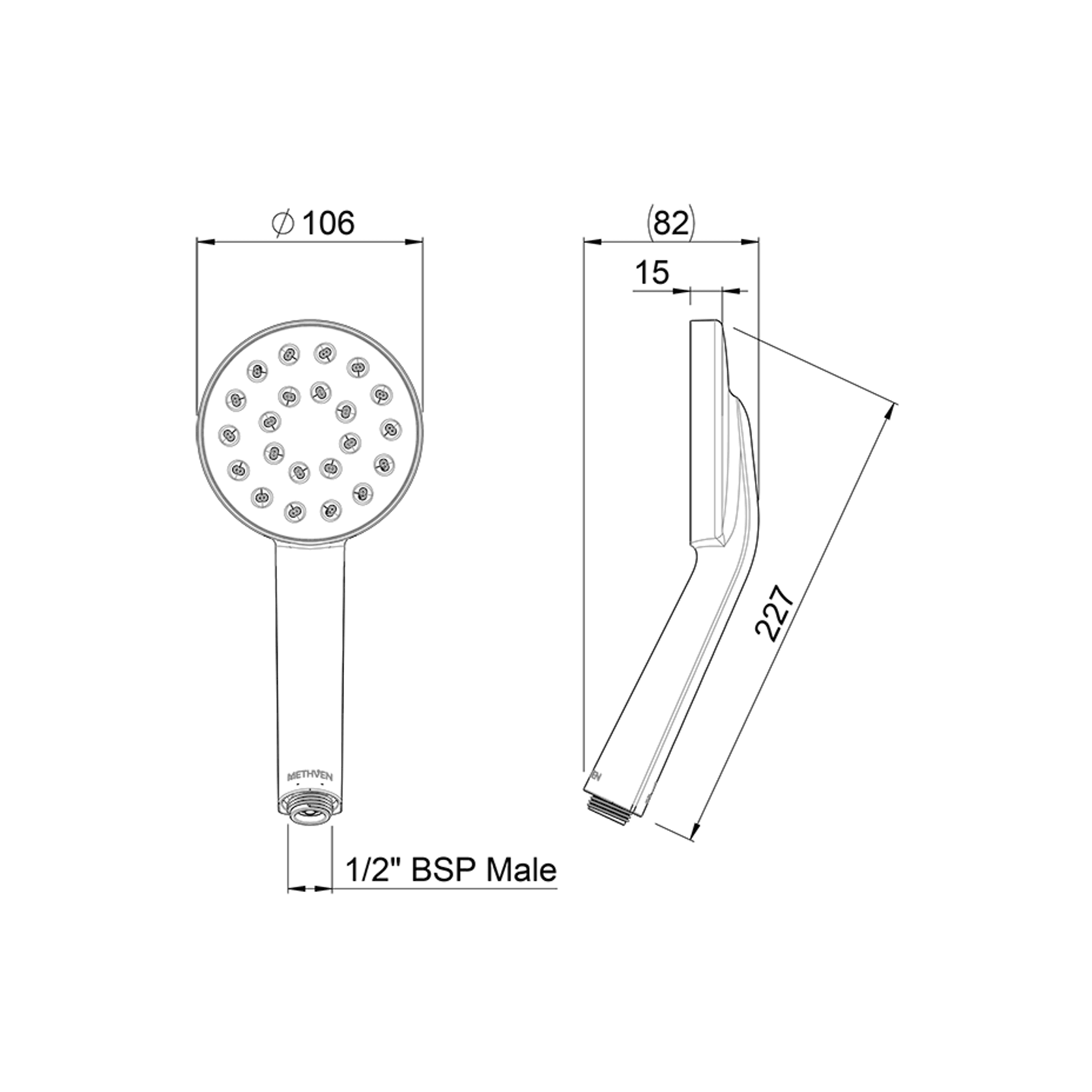 Maku MK2 Shower Handset MAHSCPGR gallery detail image