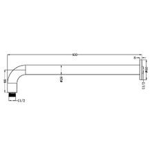 Zen SS316L Round Shower Arm 400mm Length | Brushed Gold gallery detail image