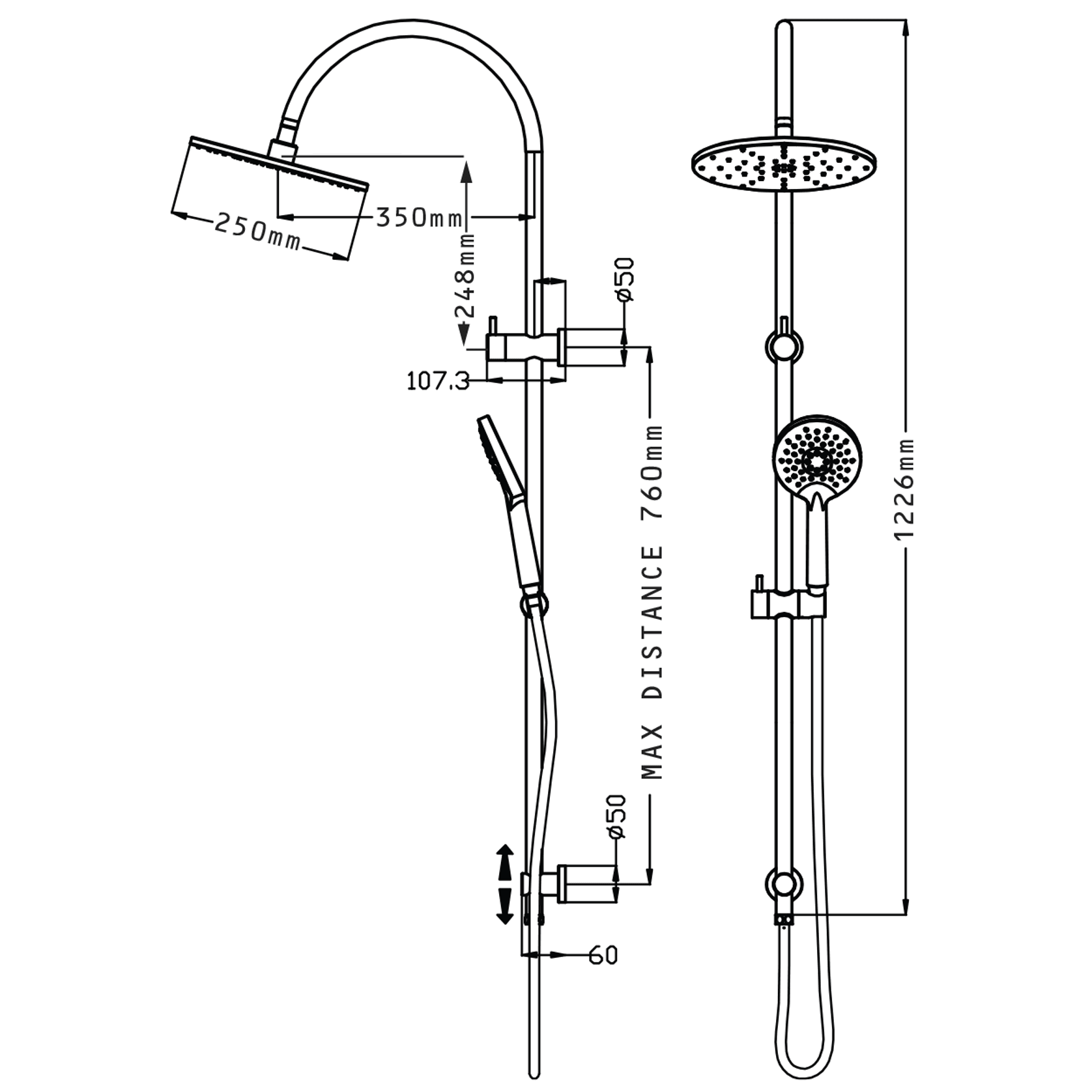 Foreno North Double Head Shower gallery detail image
