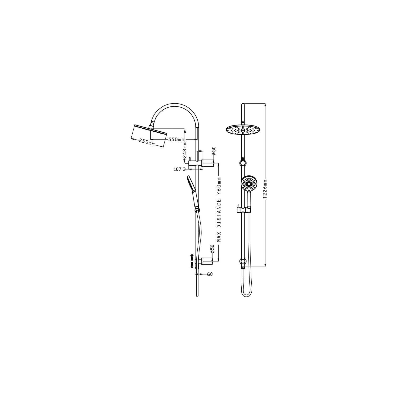 Foreno North Double Head Shower gallery detail image