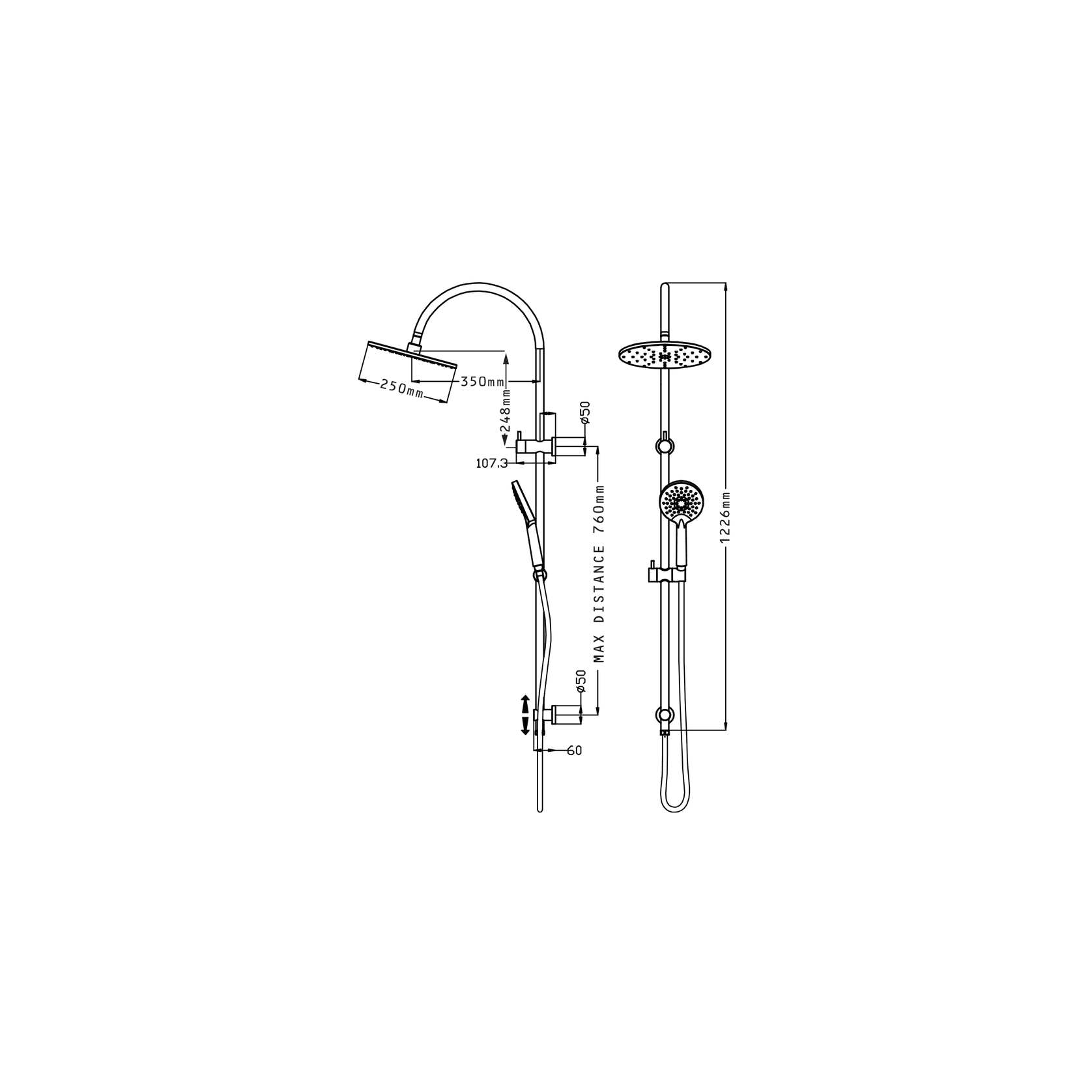 Foreno North Double Head Shower gallery detail image