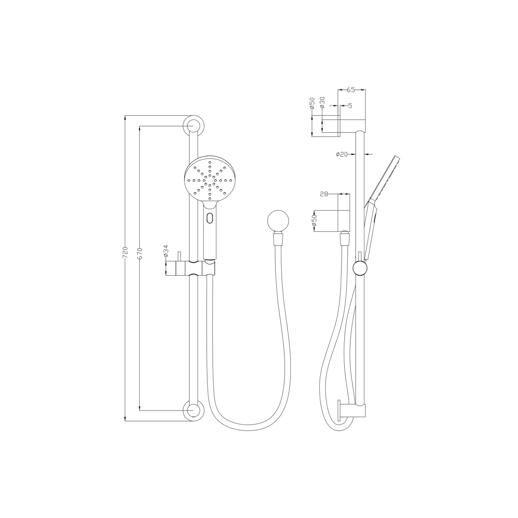 LVB Mica Shower Rail gallery detail image