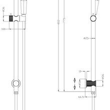 Mica Fluted Shower Rail | Inbuilt Inlet gallery detail image