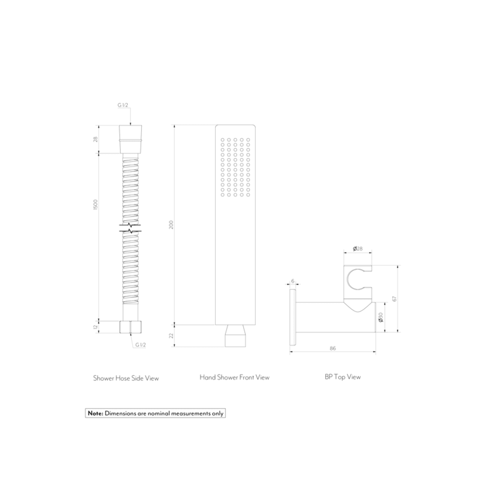 Rounded Rectangle Hand Shower Set gallery detail image