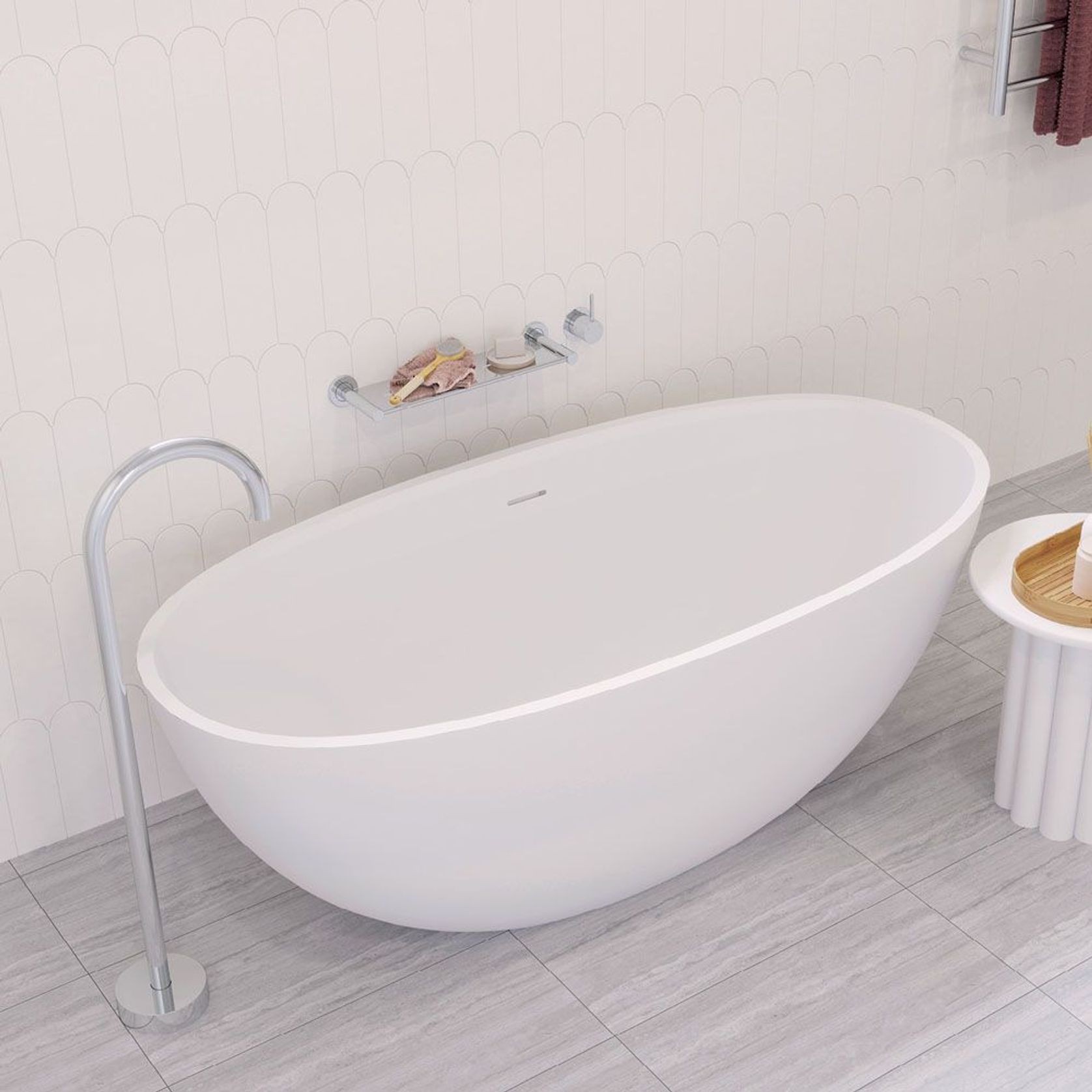 Kaya Gooseneck Floor Mounted Bath Outlet gallery detail image
