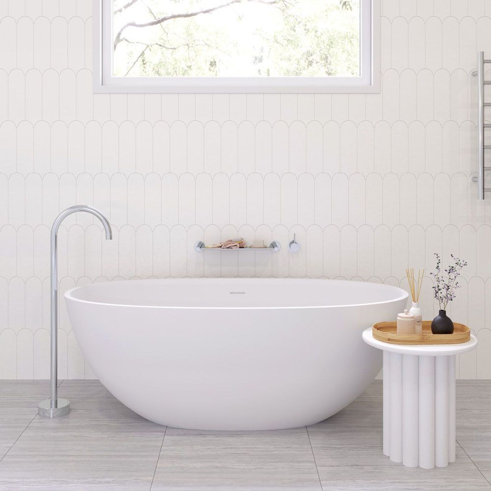 Kaya Gooseneck Floor Mounted Bath Outlet gallery detail image