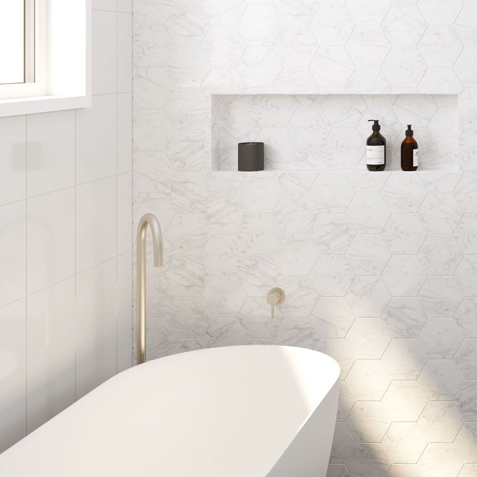 Kaya Gooseneck Floor Mounted Bath Outlet gallery detail image