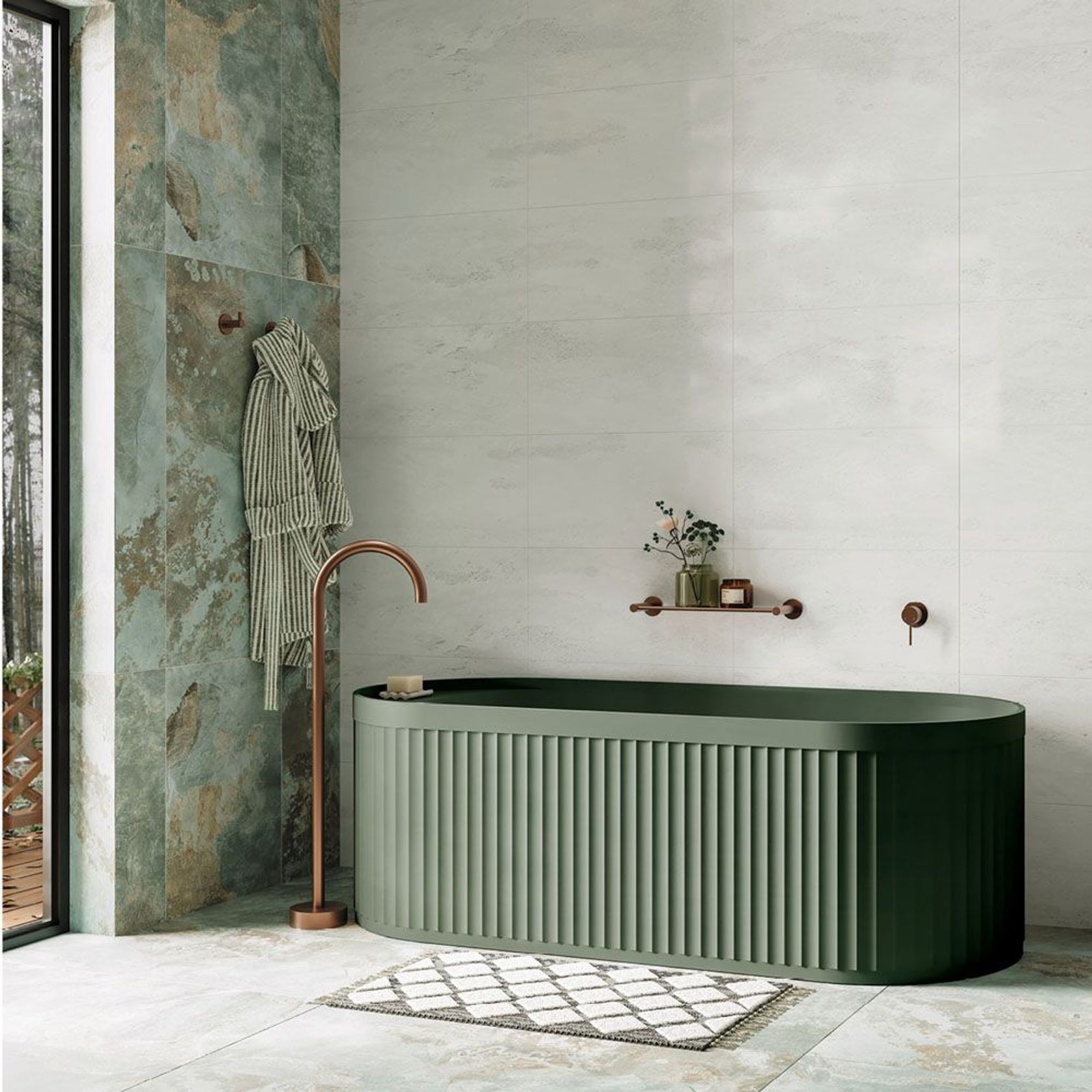 Kaya Gooseneck Floor Mounted Bath Outlet gallery detail image