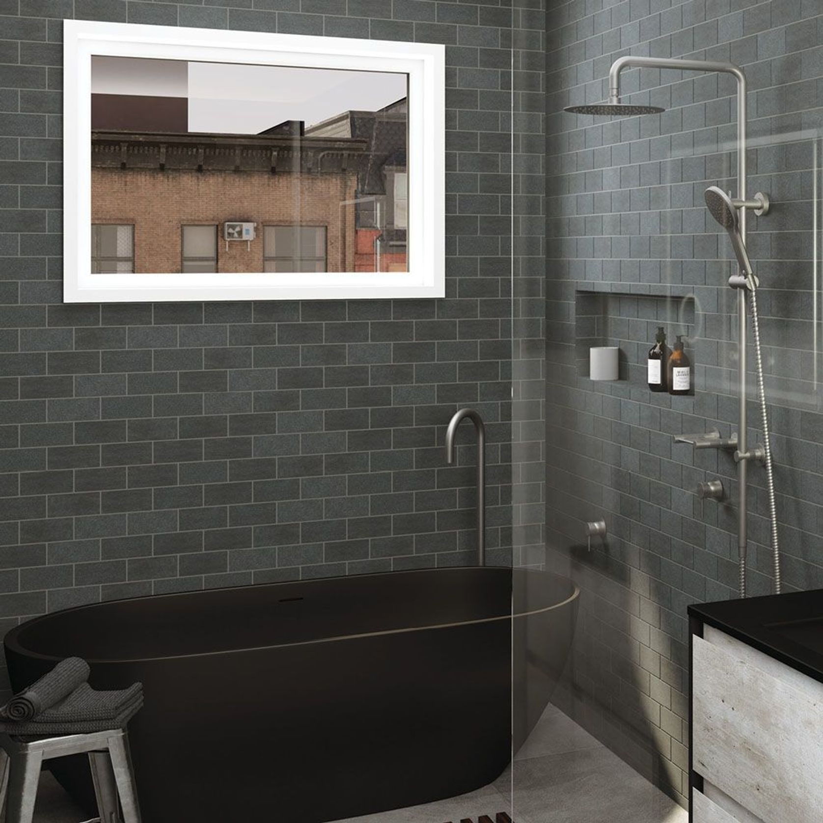 Kaya Gooseneck Floor Mounted Bath Outlet gallery detail image