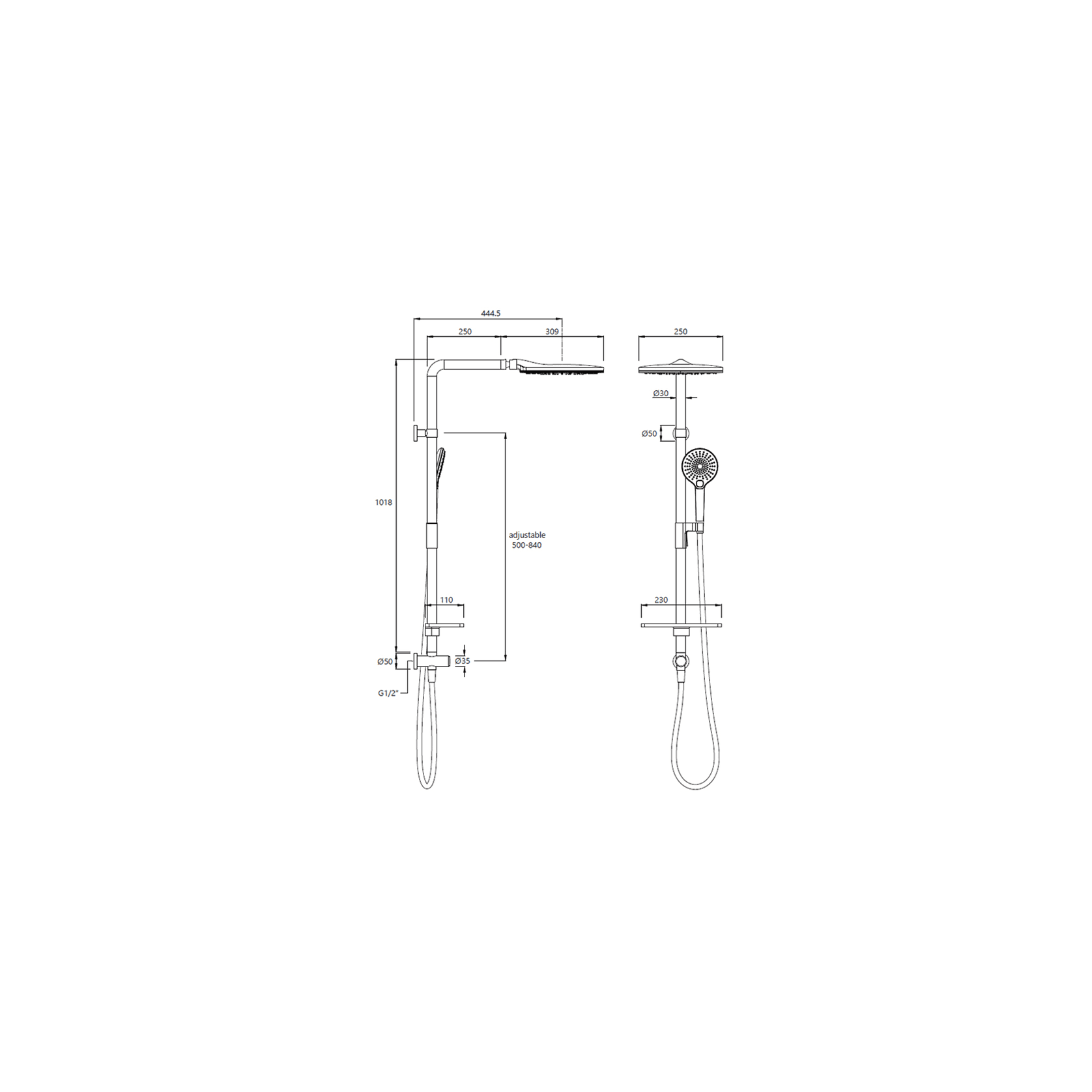 Splash Lux Column Shower 3 Function gallery detail image