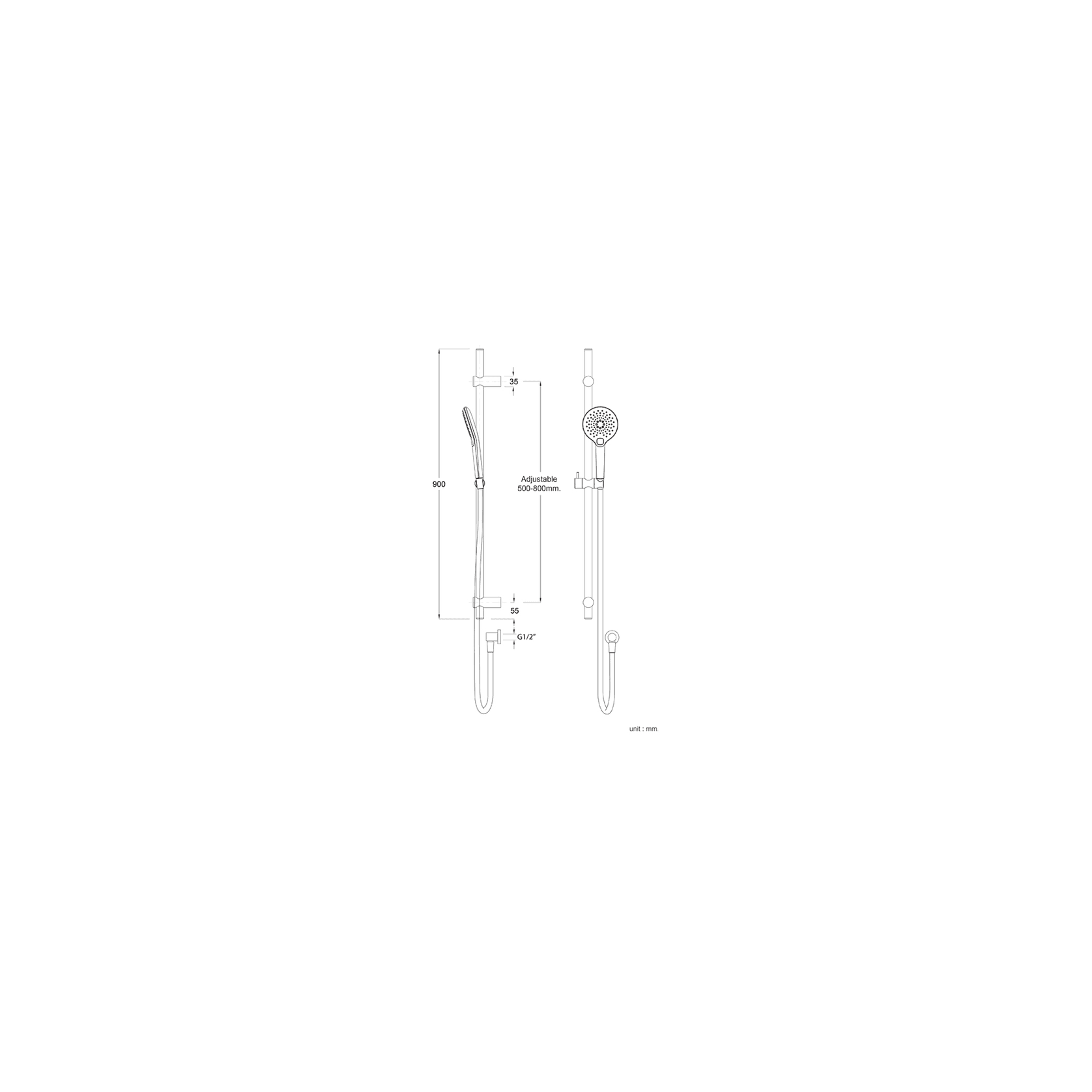 Splash Plus Round Slide Shower 3 Function gallery detail image