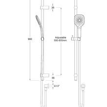 Splash Plus Square Slide Shower 3 Function gallery detail image