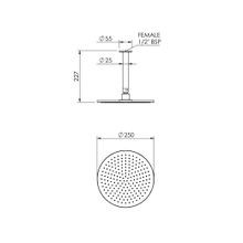 Tate Rain Head Ceiling Mounted 180mm gallery detail image