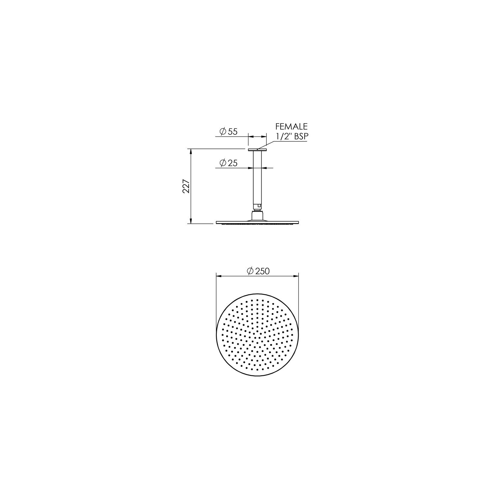 Tate Rain Head Ceiling Mounted 180mm gallery detail image