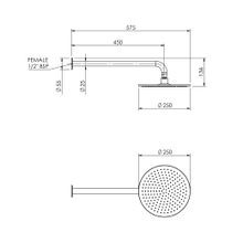 Tate Rain Head Wall Mounted (450mm) gallery detail image