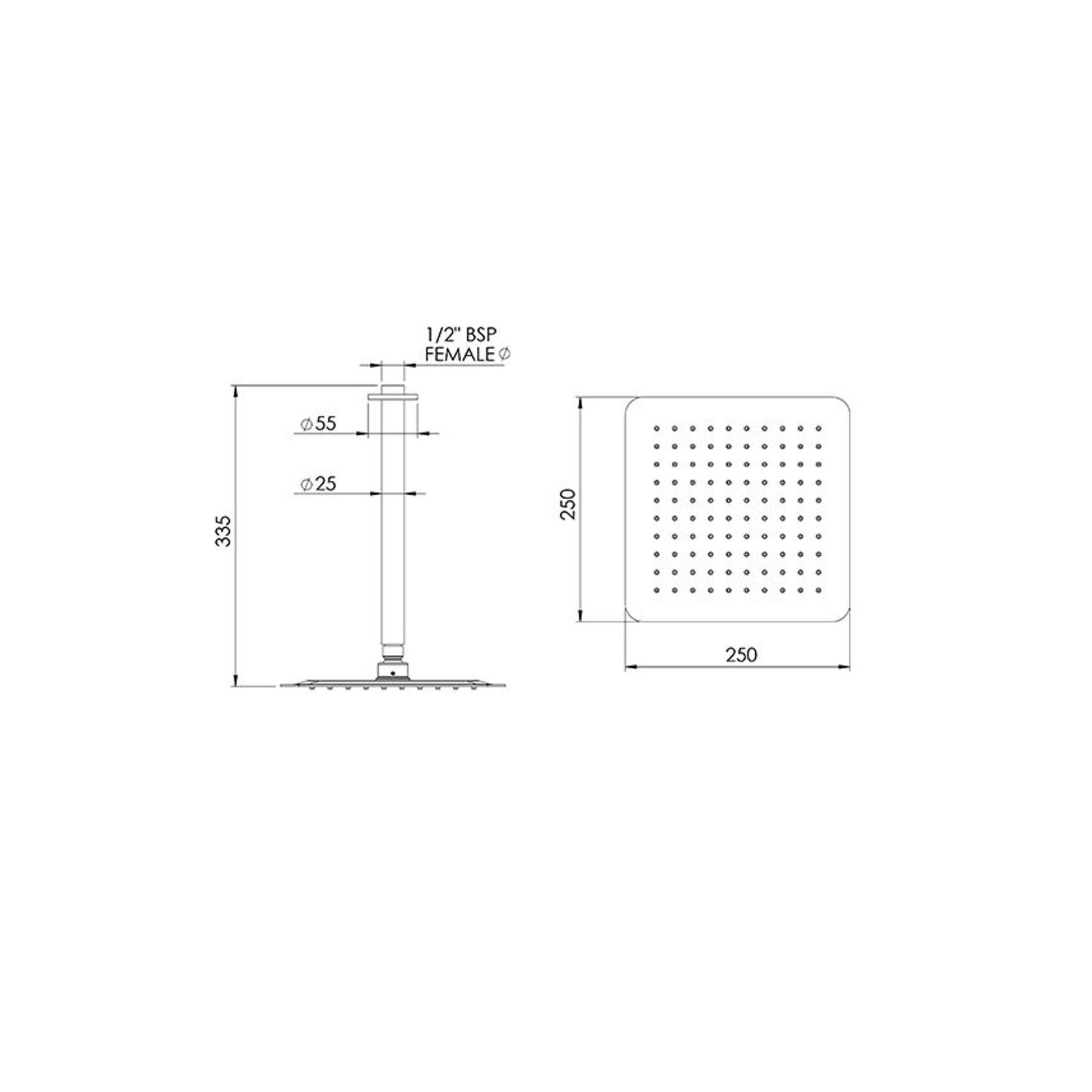 Urban Rain Head Ceiling Mounted (300mm) ArchiPro NZ