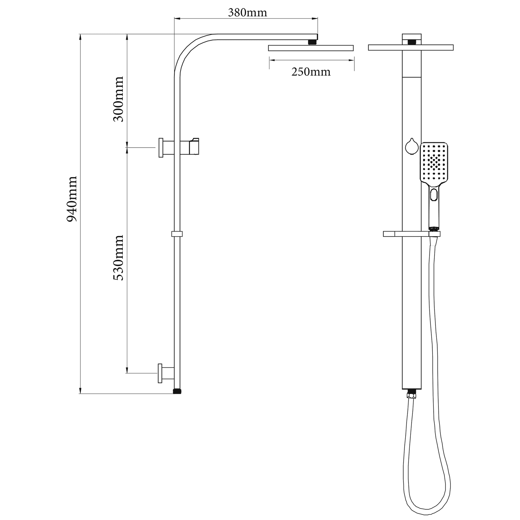 Eclipse Double Head Shower Square gallery detail image