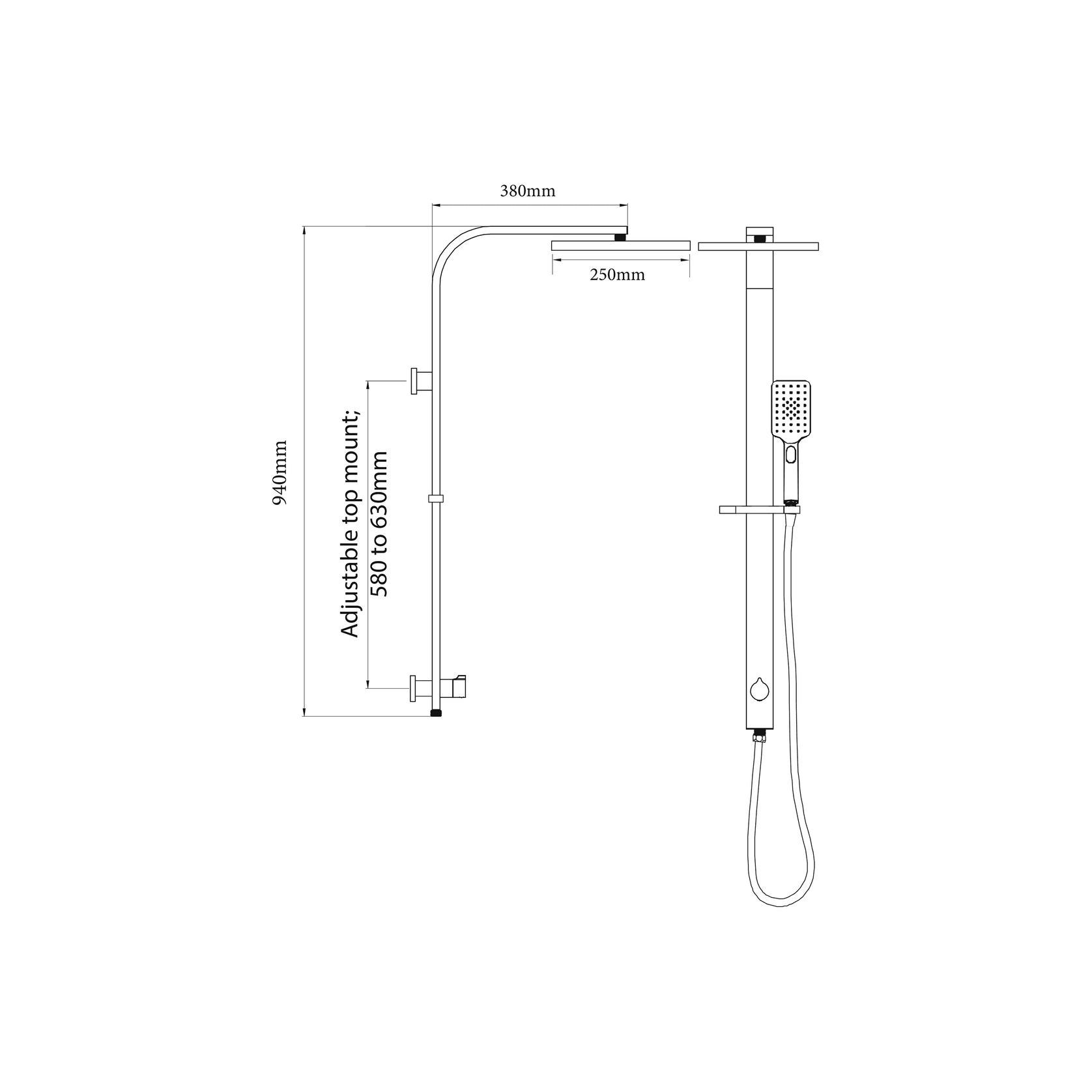 Eclipse Double Head Shower Square gallery detail image