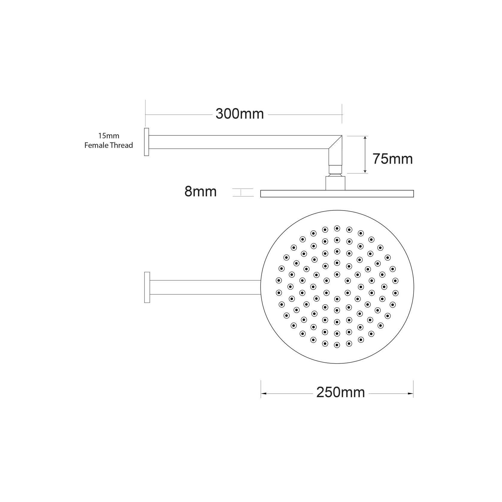 Voda Wall Mounted Shower Drencher Round gallery detail image