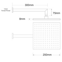 Voda Wall Mounted Shower Drencher Square gallery detail image