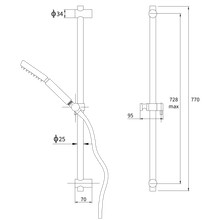 Stainless Single Function Slide Shower gallery detail image