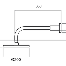 Wairere 200mm Overhead Shower on Wall Arm gallery detail image