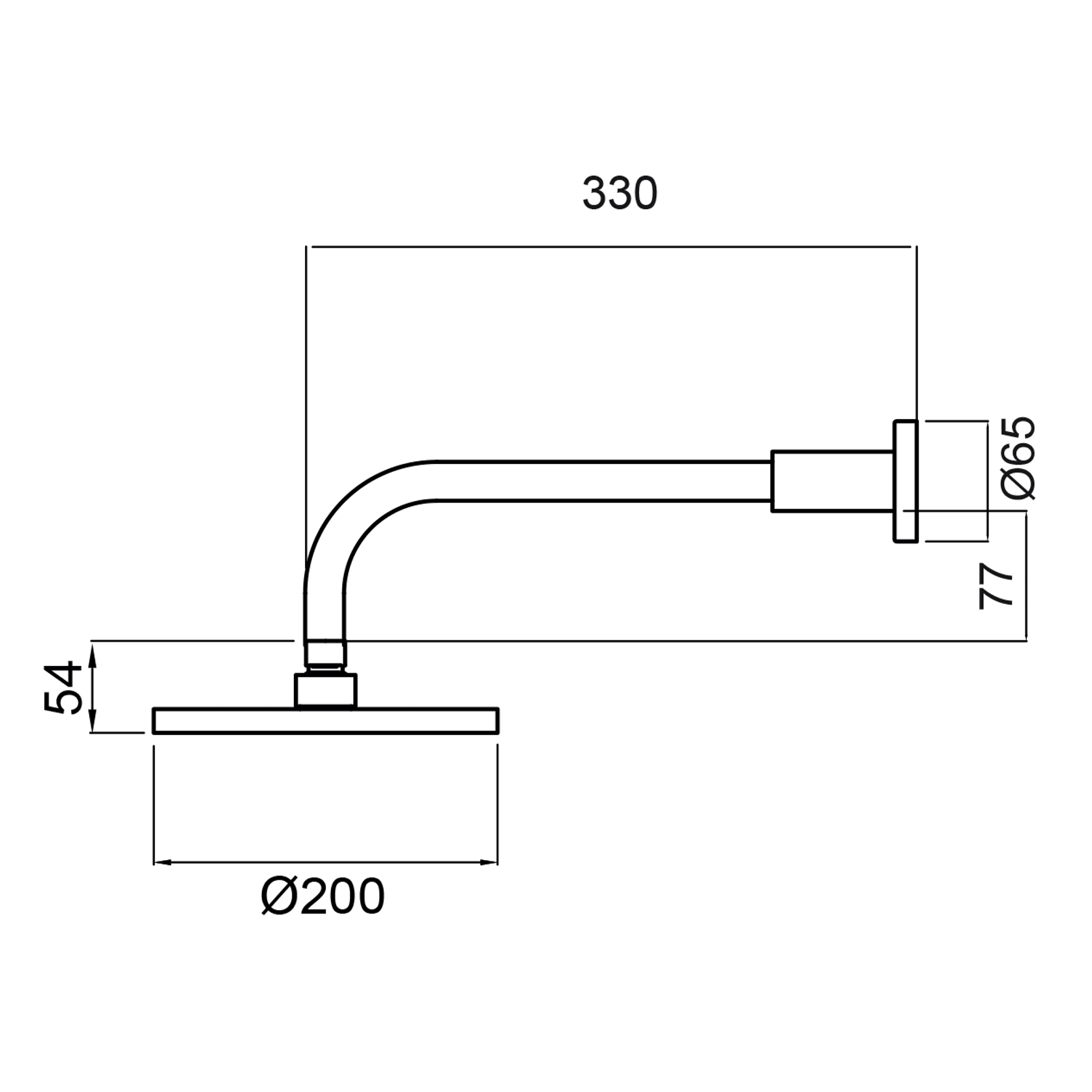 Wairere 200mm Overhead Shower on Wall Arm gallery detail image