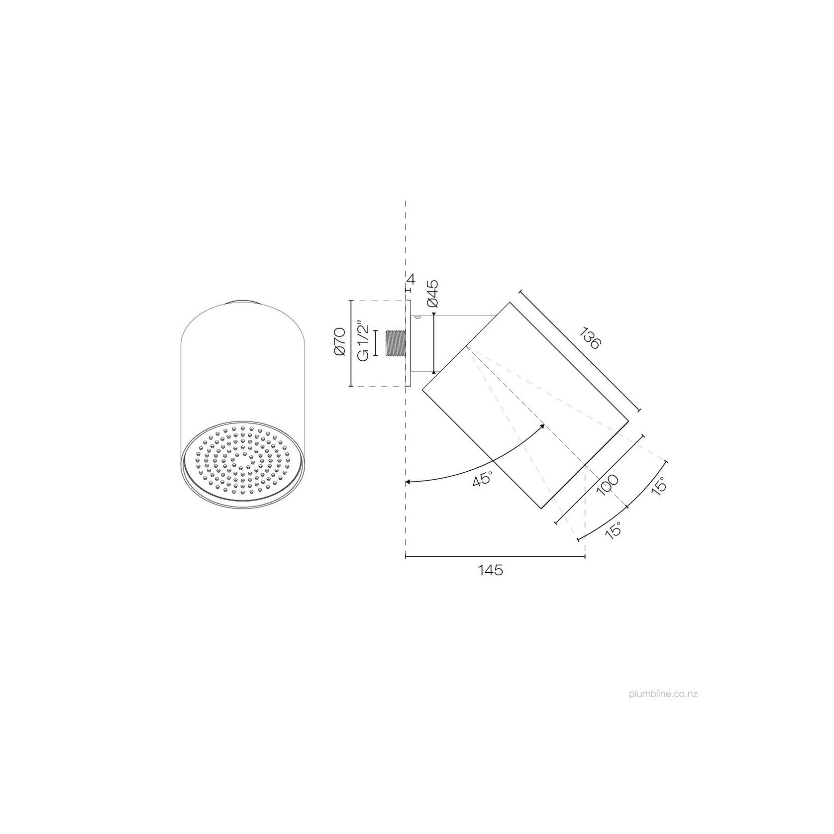 Buddy 100mm Wall Mounted Showerhead gallery detail image