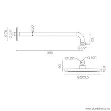 Buddy 200mm Wall Mount Rainhead gallery detail image