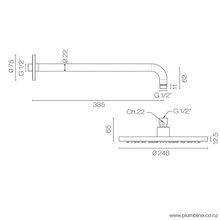 Buddy 250mm Wall Mount Rainhead gallery detail image