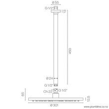 Buddy 300mm Ceiling Mount Rainhead With 450mm Arm gallery detail image