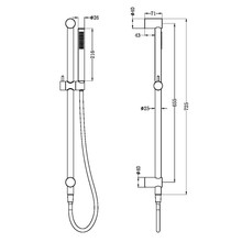 Zen SS316L Shower Rail & Outdoor Shower Hose | Graphite gallery detail image