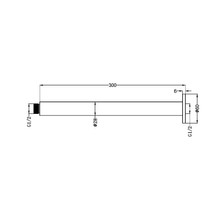 Zen SS316L Round Ceiling Arm 300mm Length | Graphite gallery detail image
