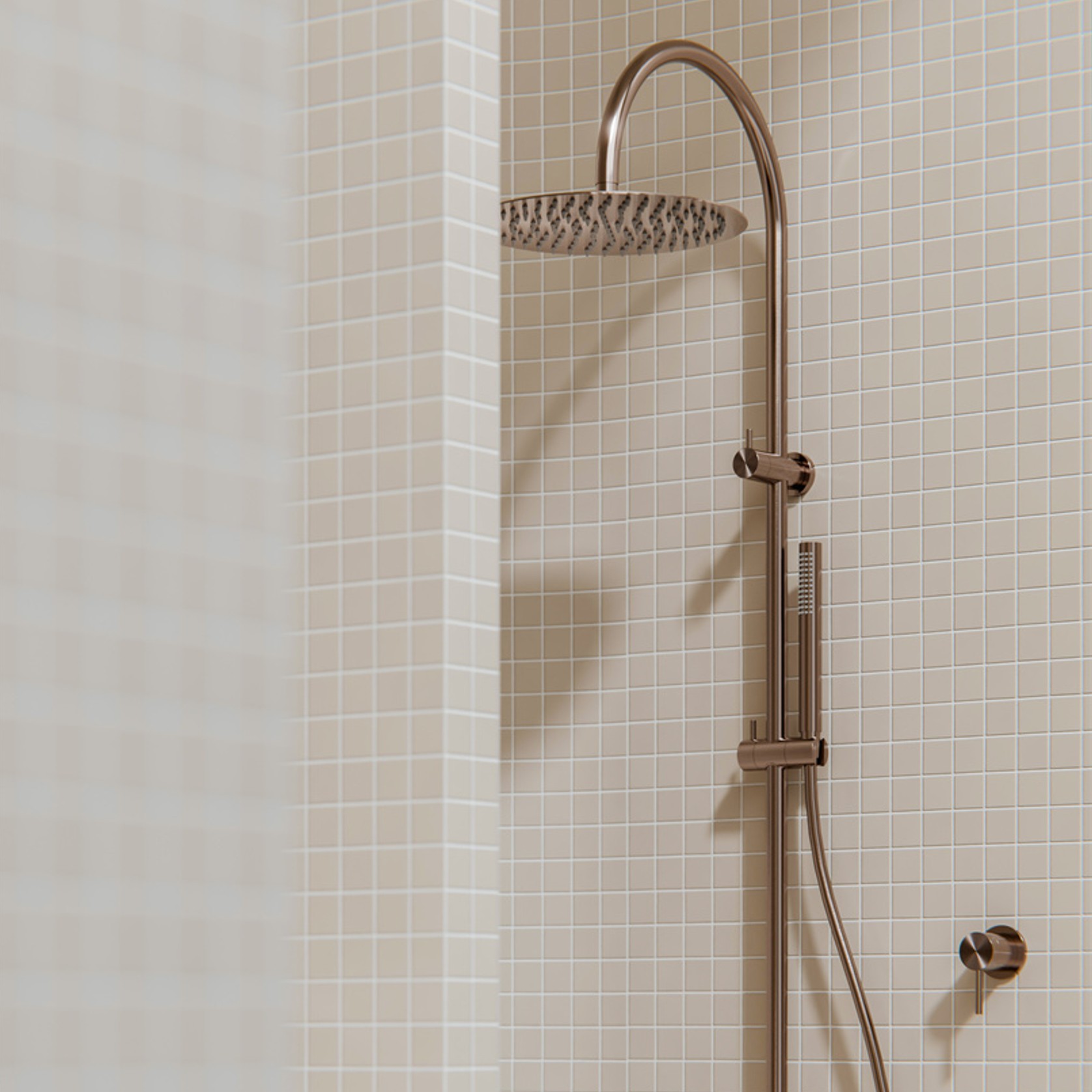 Zen SS316L Twin Shower | Brushed Bronze gallery detail image