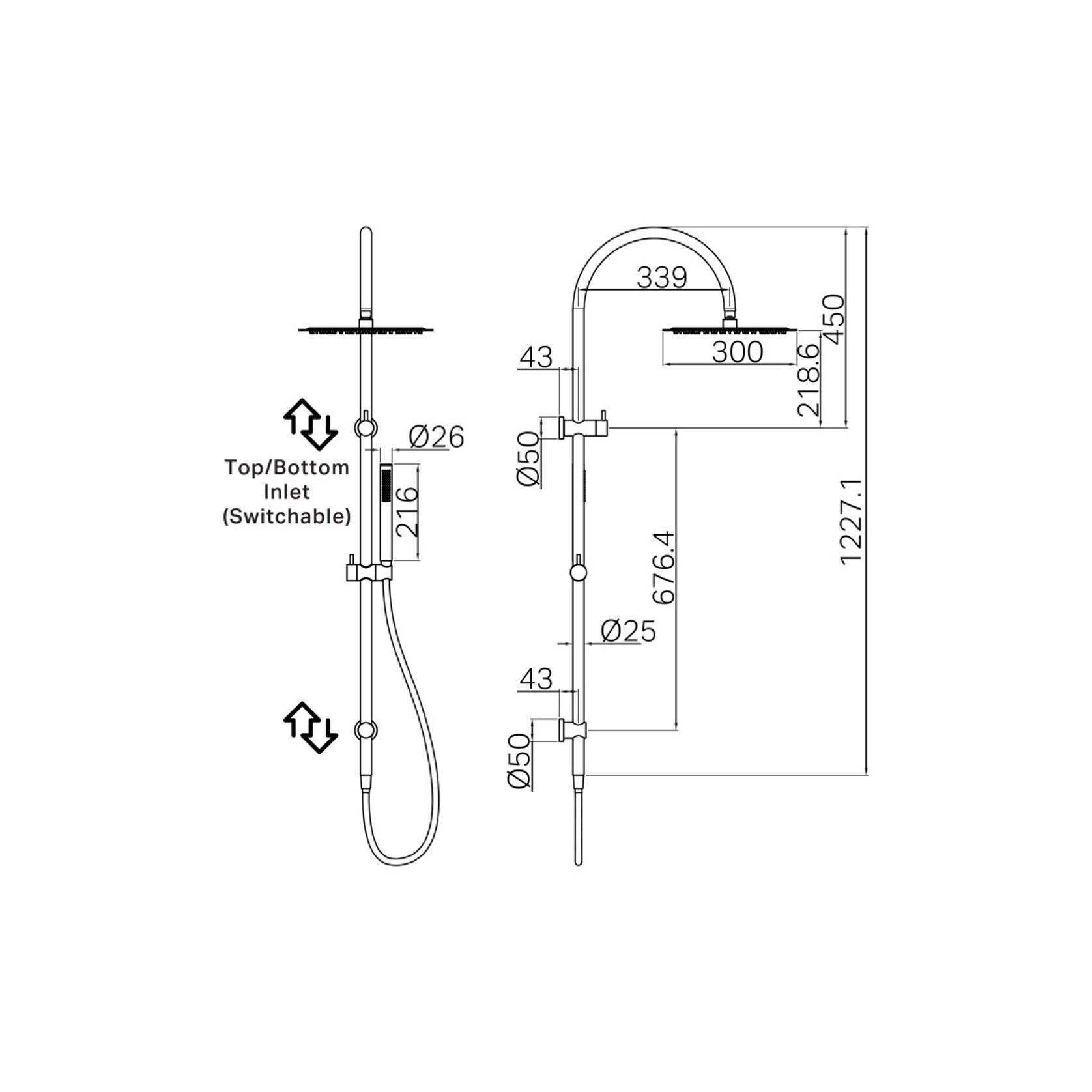 Zen SS316L Twin Shower | Brushed Nickel gallery detail image