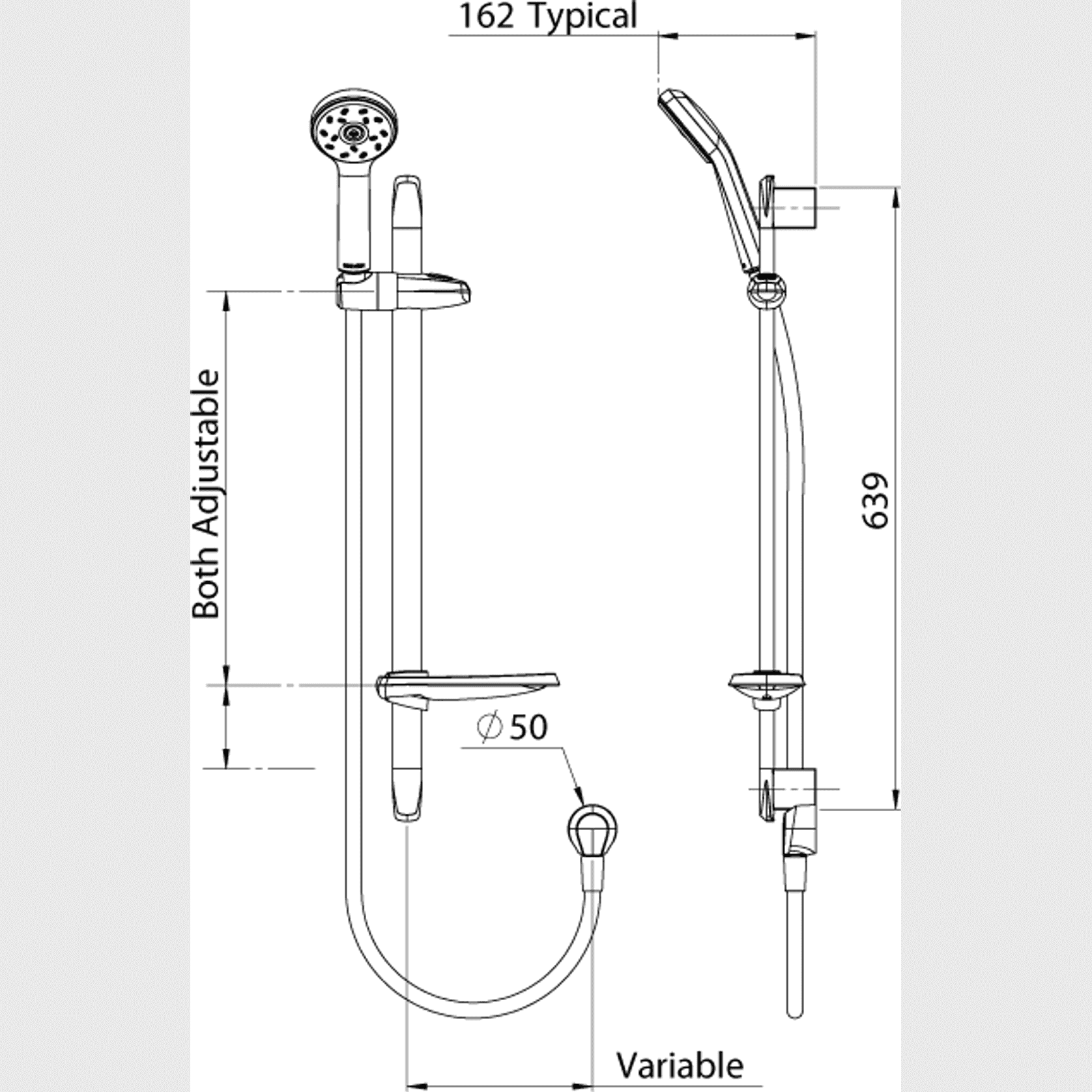 Futura Satinjet FU Slide Rail Shower gallery detail image