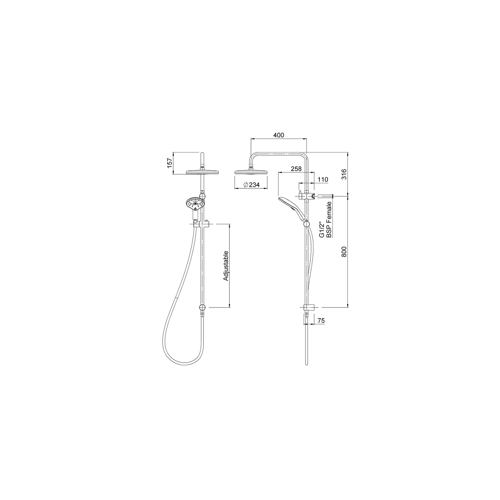 Satinjet Koha MKII Twin Shower Set gallery detail image