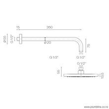 Luxe 200mm Wall Mount Rainhead gallery detail image