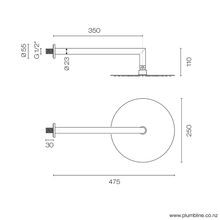 Oli 316 250mm Wall Mount Rainhead gallery detail image