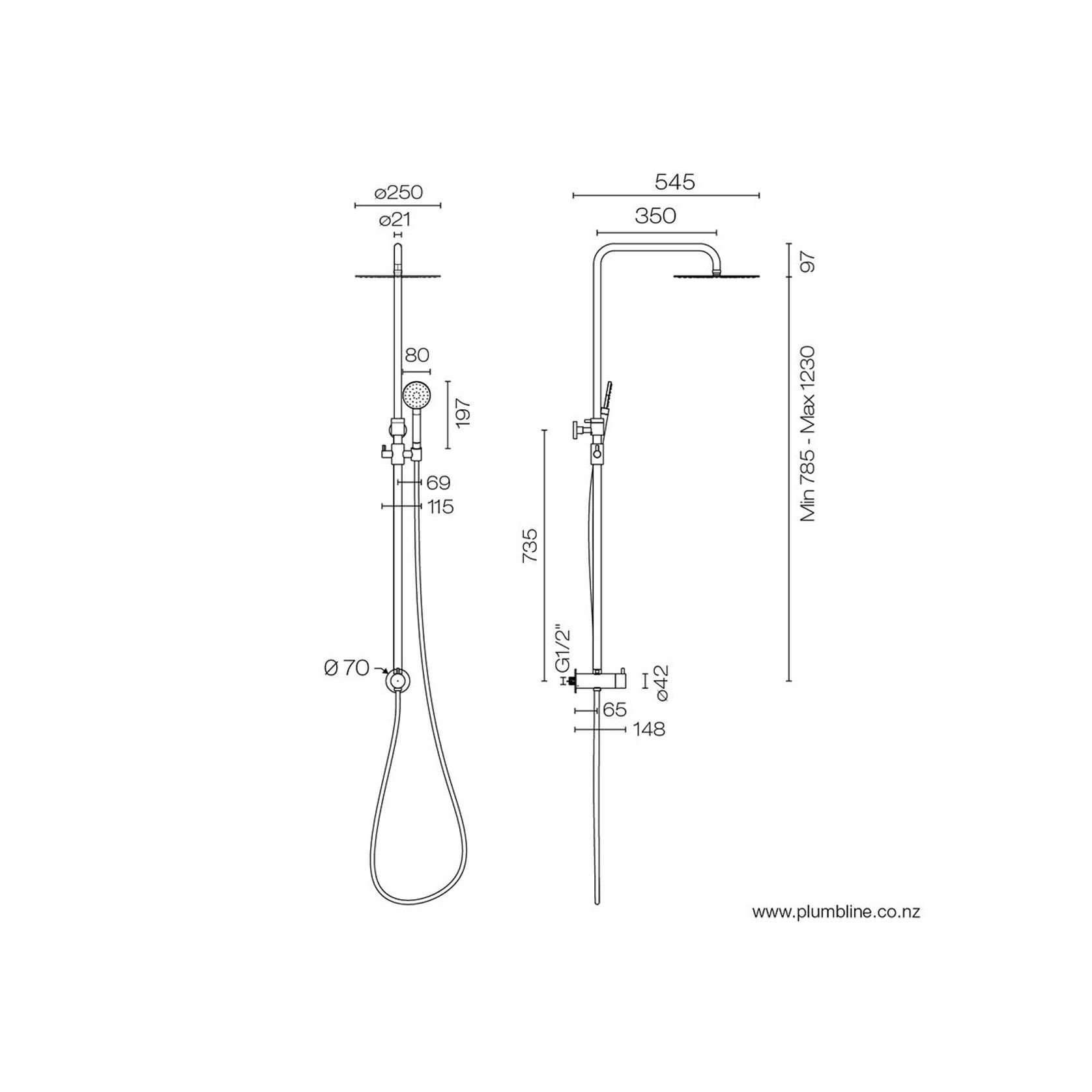 Oli 316 Shower Column gallery detail image