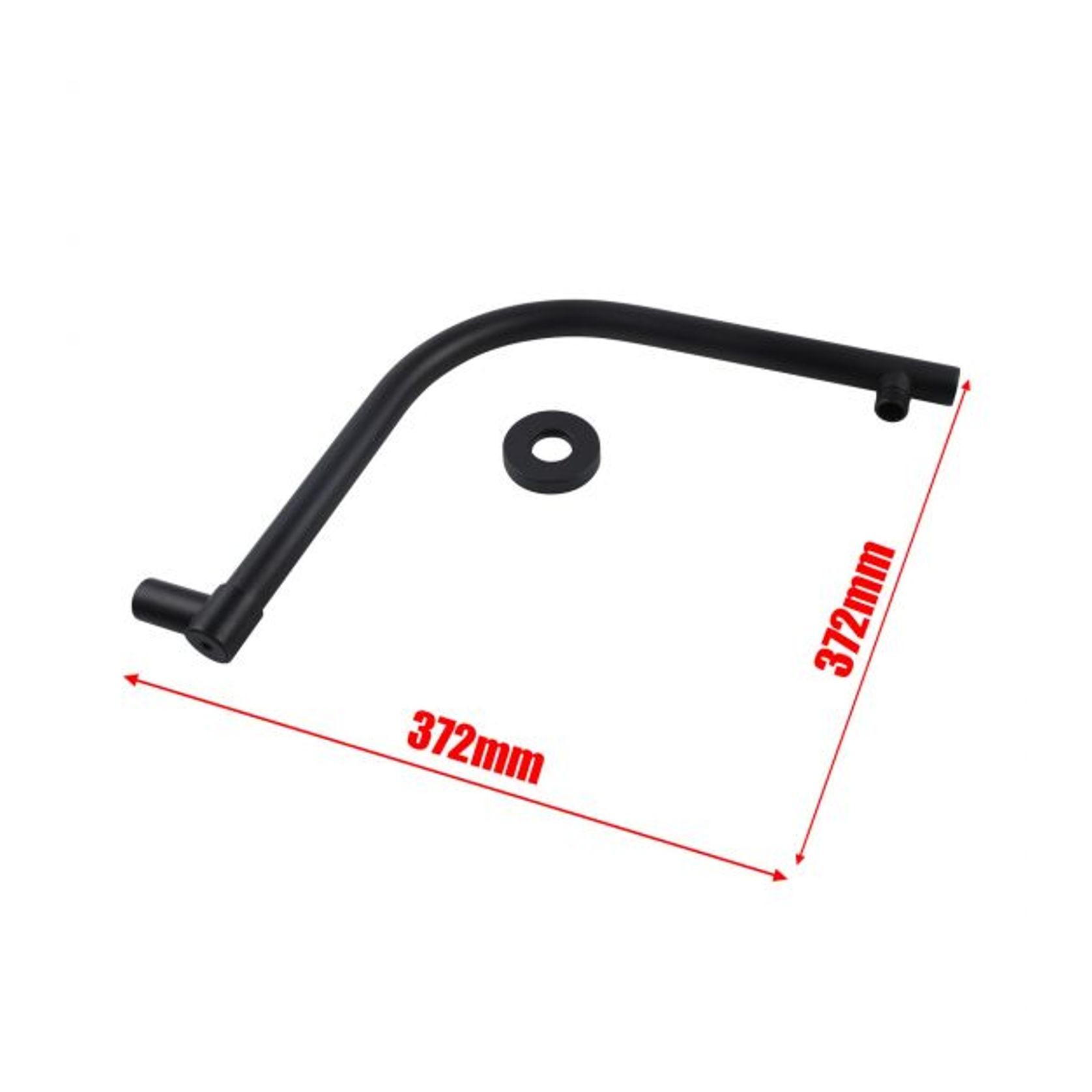 Gooseneck Square Shower Arm Matte Black gallery detail image