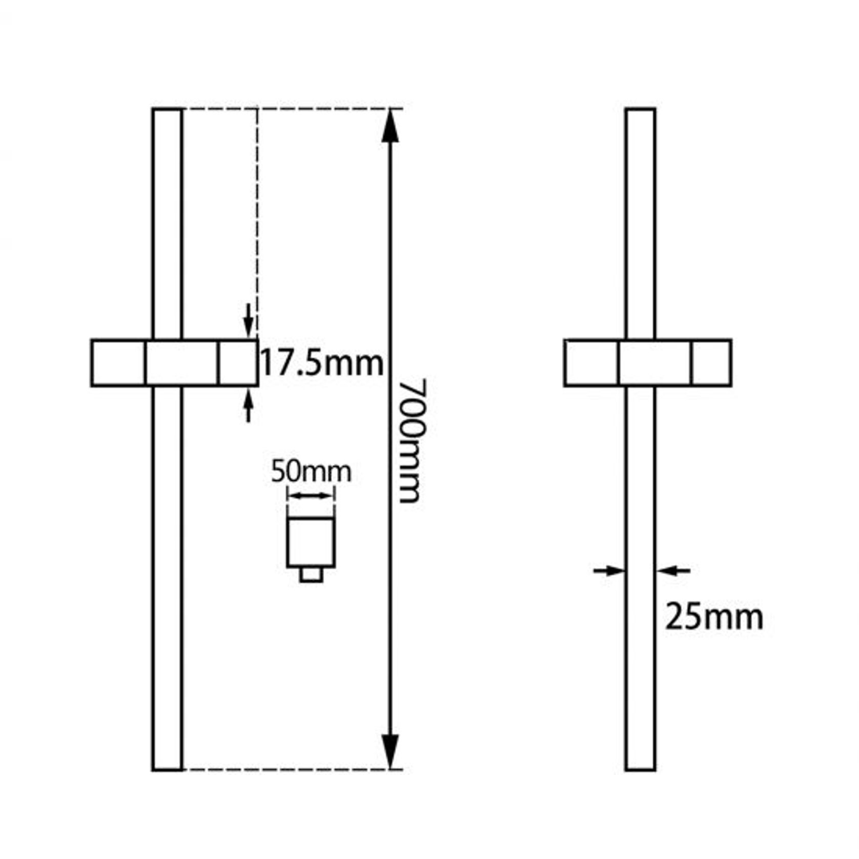 Square Shower Rail Chrome gallery detail image