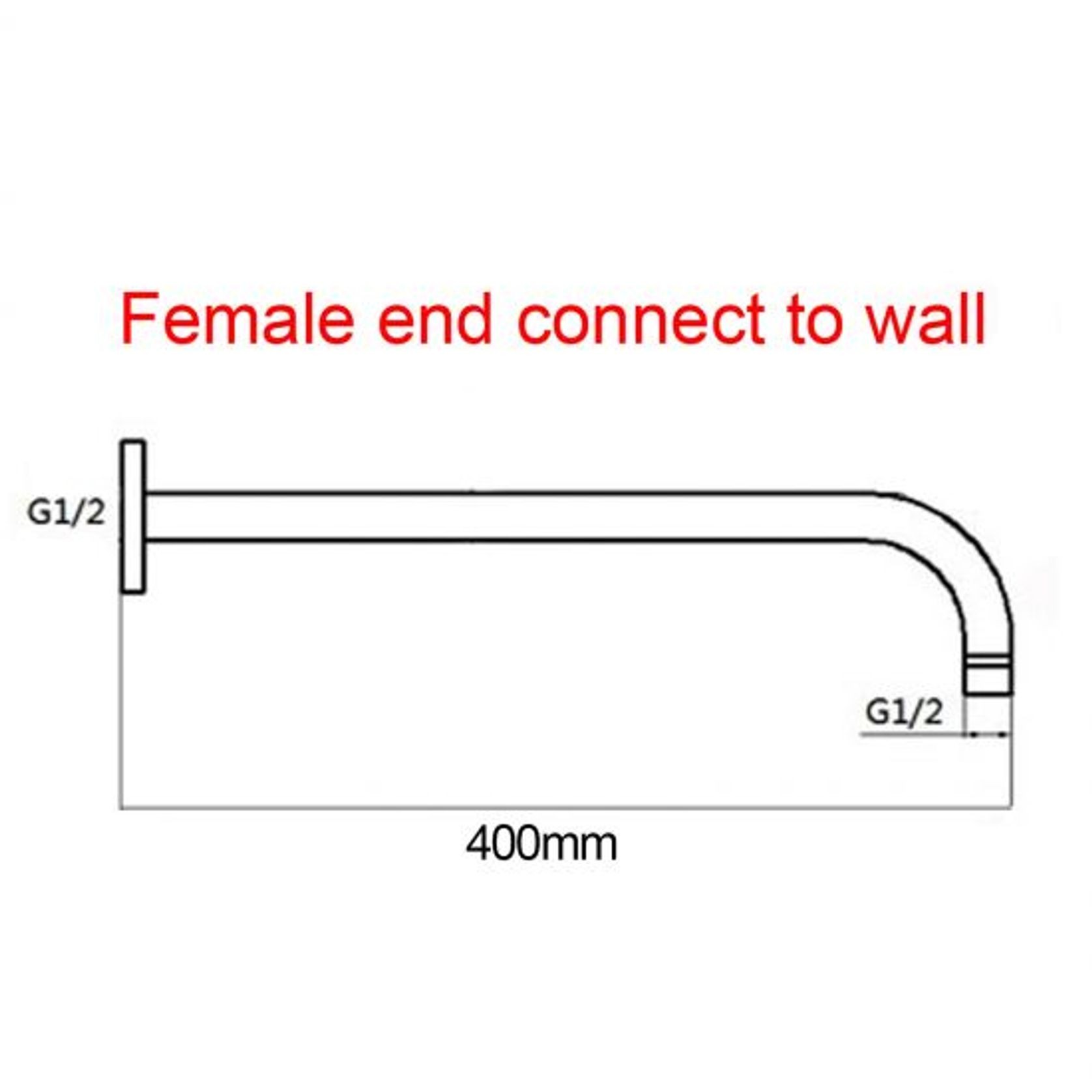 Round Wall Shower Arm 400mm Chrome gallery detail image