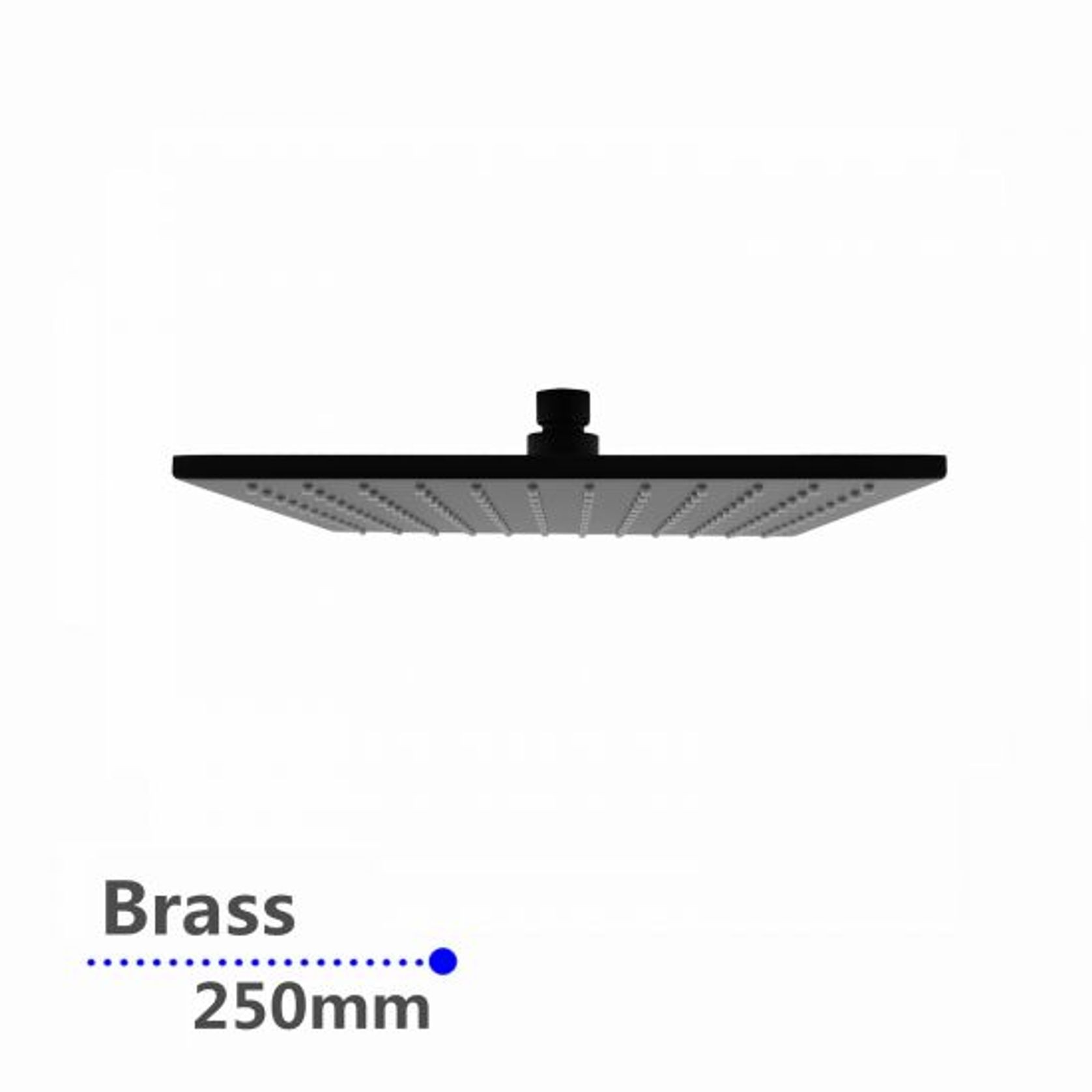 Square Shower Head 250mm Matte Black gallery detail image
