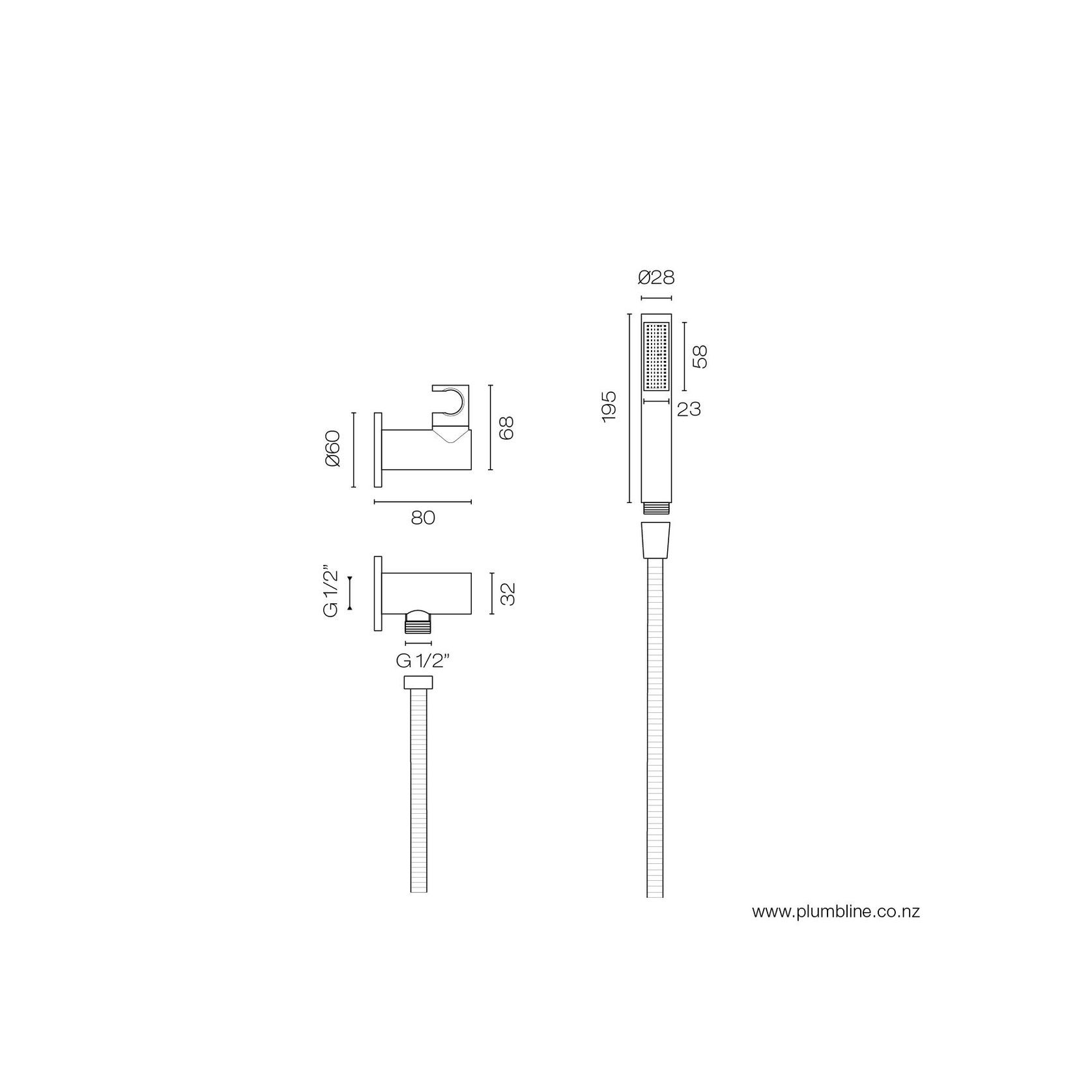 Tube Wall Mount Shower Kit gallery detail image