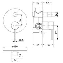 Unika Hali Wall Shower Mixer with Diverter gallery detail image