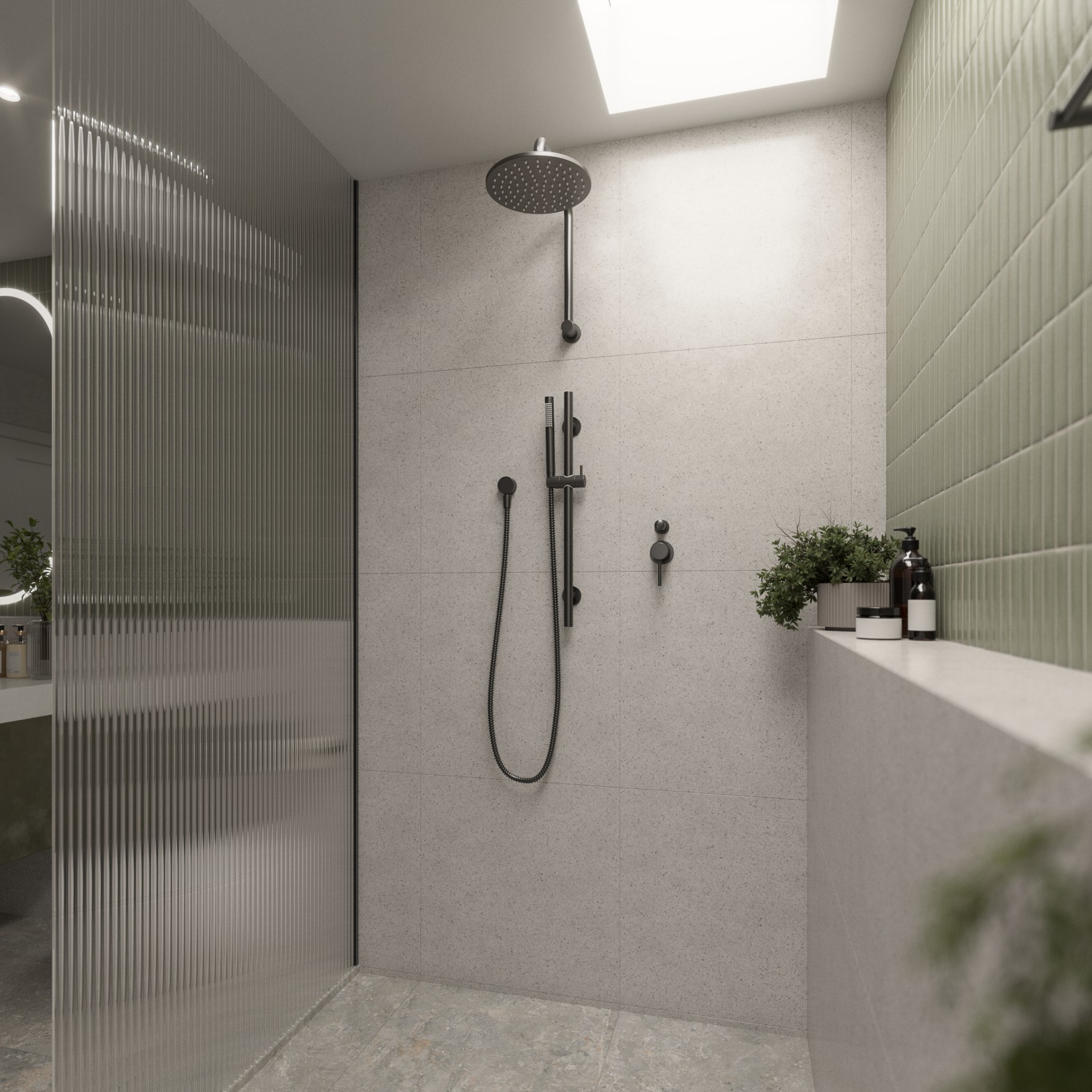 Mira Brushed Gunmetal Shower on Rail gallery detail image